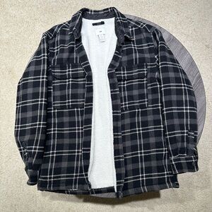 H&M Plaid Black & Grey Lined Shirt Jacket